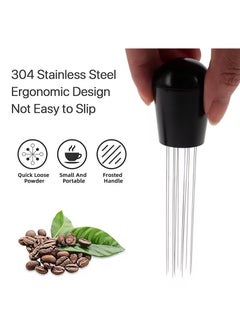 ELFSA Coffee Needle Espresso Dispensing Tool Coffee Ground Stirrer With Aluminum Stand Black 10.7x3x3cm  - Image 2