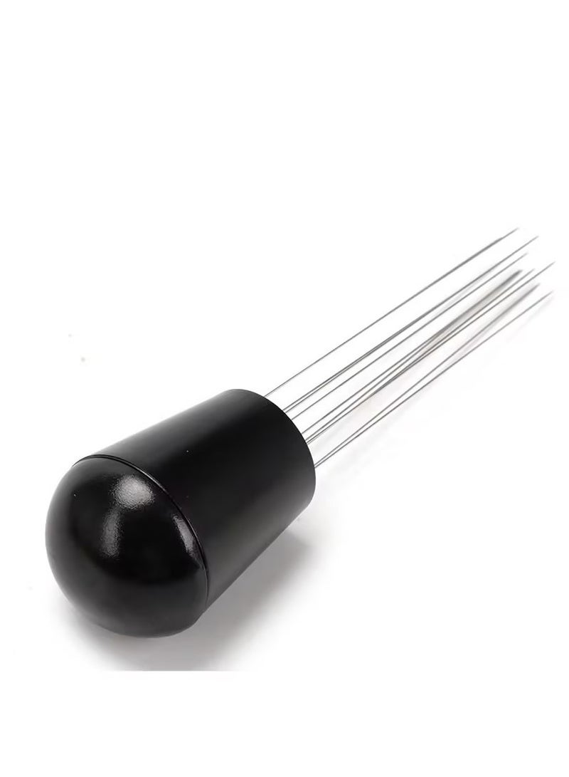 Coffee Needle Espresso Dispensing Tool Coffee Ground Stirrer With Aluminum Stand Black 10.7x3x3cm