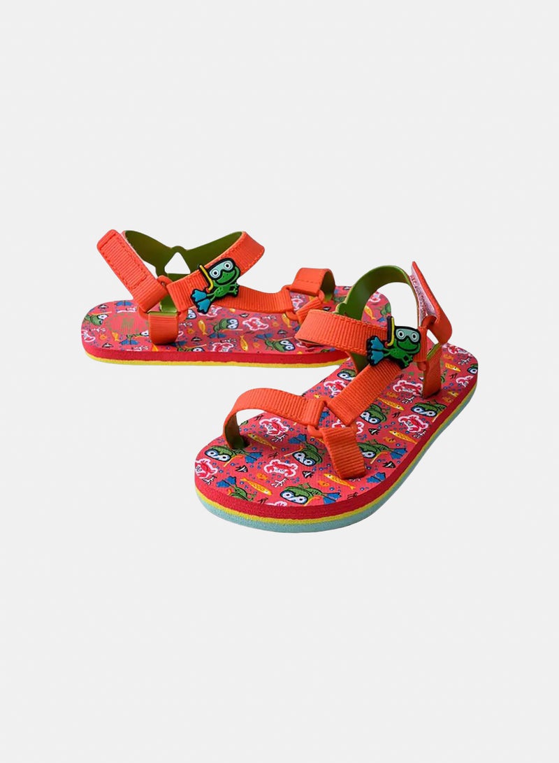 CUBS Baby Boys Rubber Sandal – Red with Frog Print - Image 2