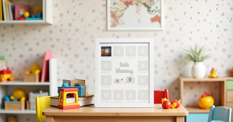 Kate & Milo Little Blessing First Year Picture Frame, Monthly Baby Milestone Photo Collage Frame, Nursery Wall DÃ©cor and Newborn Keepsake, White - Image 4