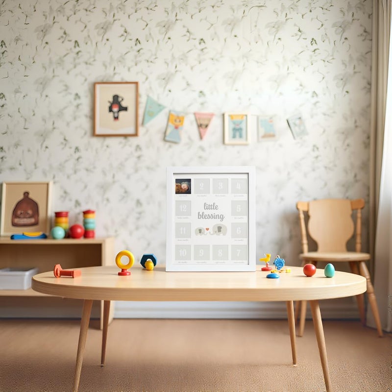 Kate & Milo Little Blessing First Year Picture Frame, Monthly Baby Milestone Photo Collage Frame, Nursery Wall DÃ©cor and Newborn Keepsake, White - Image 3