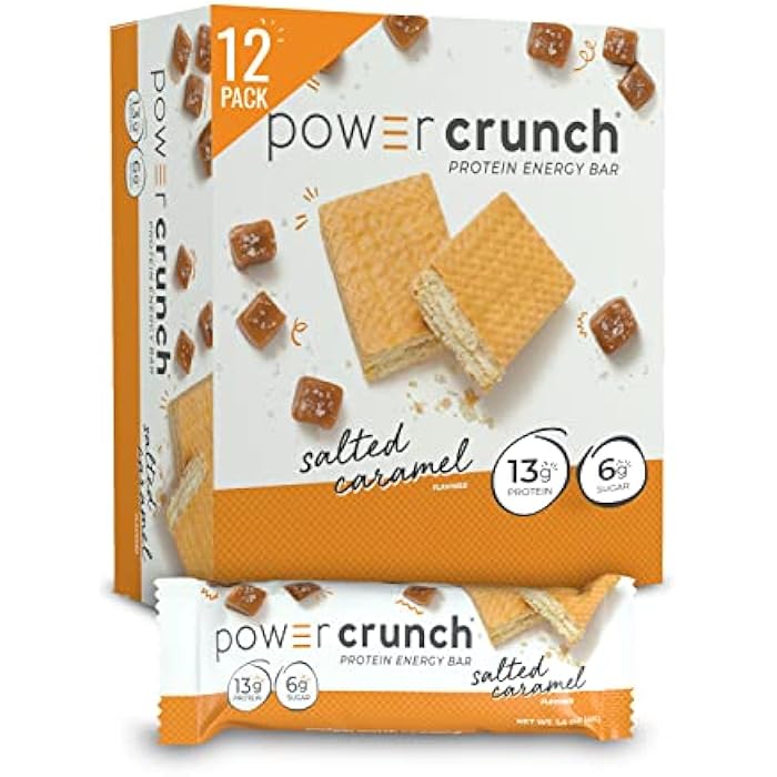 Power Crunch Protein Wafer Bars, High Protein Snacks with Delicious Taste, Salted Caramel, 1.4 Ounce (12 Count) - Image 1