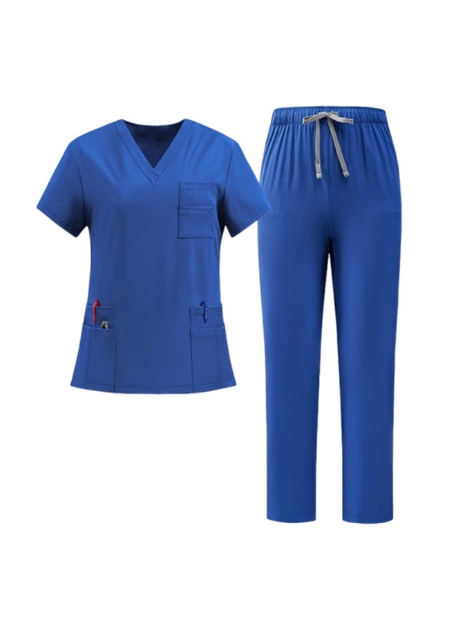 NIBEMINENT Classic  Nurse Scrubs Set Nurse Accessories Medical Uniform Surgical Dental Clinical Top Pants Lab Workwear Clothes - Image 1