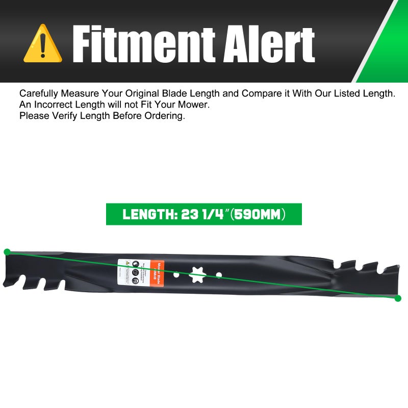 Grasscool 942-04290 Mulching Blades with 6 Star Mounting Pattern for Cub Cadet 46" Deck Cut Zero Turn Lawn Tractor Mower Replace 942-04290-X 942-04244 - Image 3