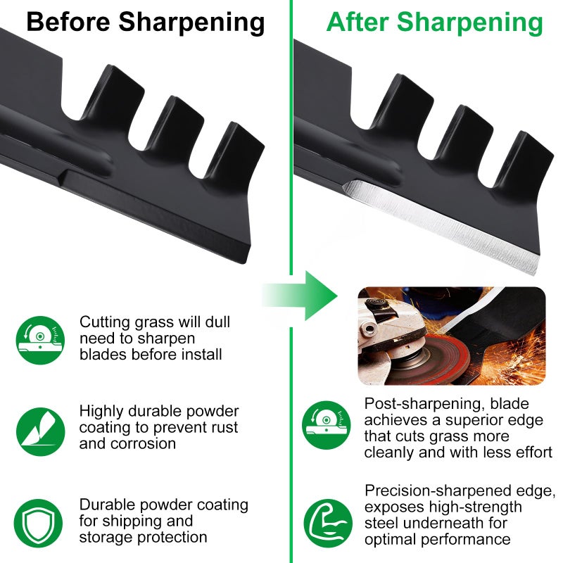Grasscool 942-04290 Mulching Blades with 6 Star Mounting Pattern for Cub Cadet 46" Deck Cut Zero Turn Lawn Tractor Mower Replace 942-04290-X 942-04244 - Image 4