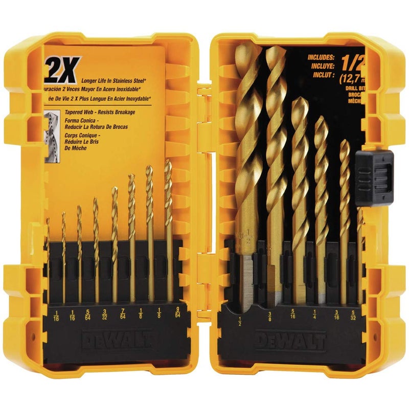 DEWALT DW1341 14-Piece Titanium Nitride Speed Tip Drill Bit Set - Image 2