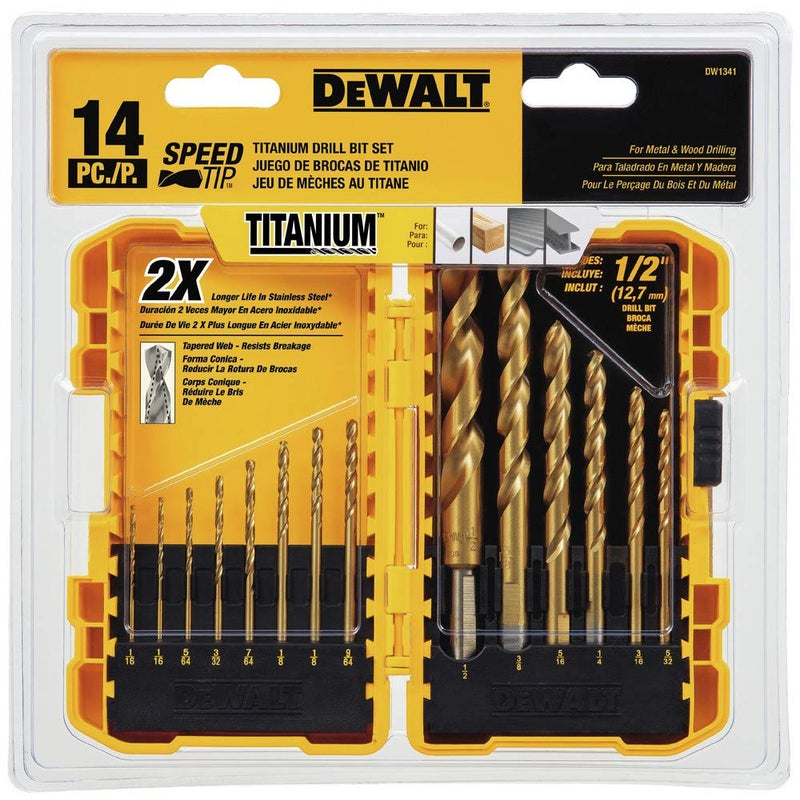 DEWALT DW1341 14-Piece Titanium Nitride Speed Tip Drill Bit Set - Image 3