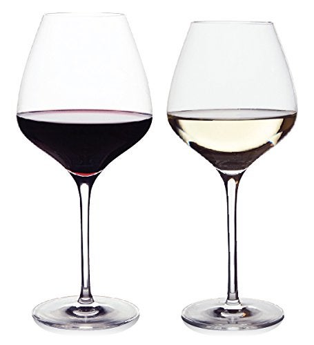 The One Wine Glass Perfectly Designed Shaped Wine Glasses For all Types of Wine By Master Sommelier Andrea Robinson Premium Mixed Set of 1 Red Wine Glass and 1 White Wine Glass Lead Free Crystal
