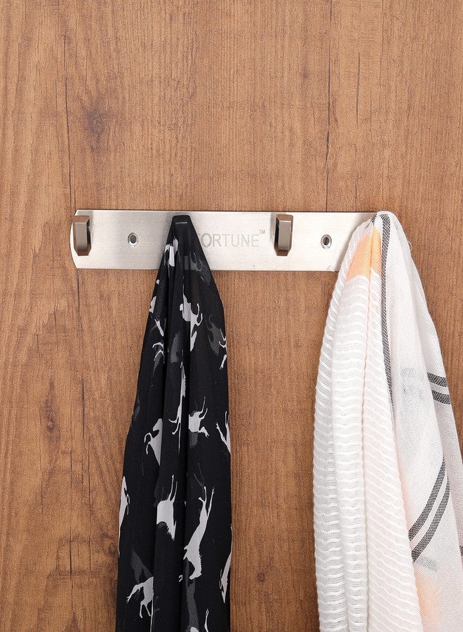 FORTUNE Stainless Steel Wall Hooks for Hanging Cloth and Towel Bathroom Cloth Hooks Hanger, Robe Hooks Rail, Door Hanger for Clothes Hanging Keys (4 Hooks) (Pack of 4) - Image 5
