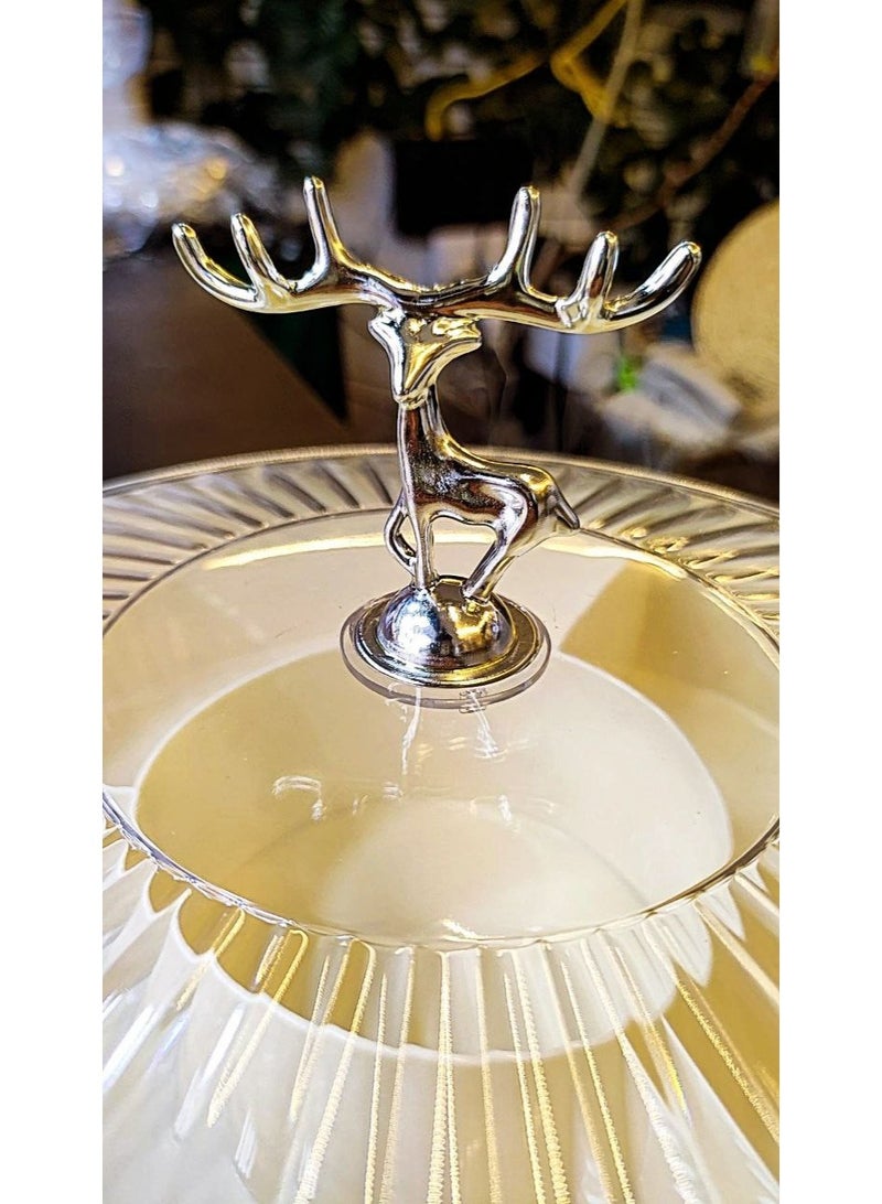 طبق تسالىى بمقبض غزاله   للمكسرات والفواكه الجافة والحلوى، 360 درجة - Image 3