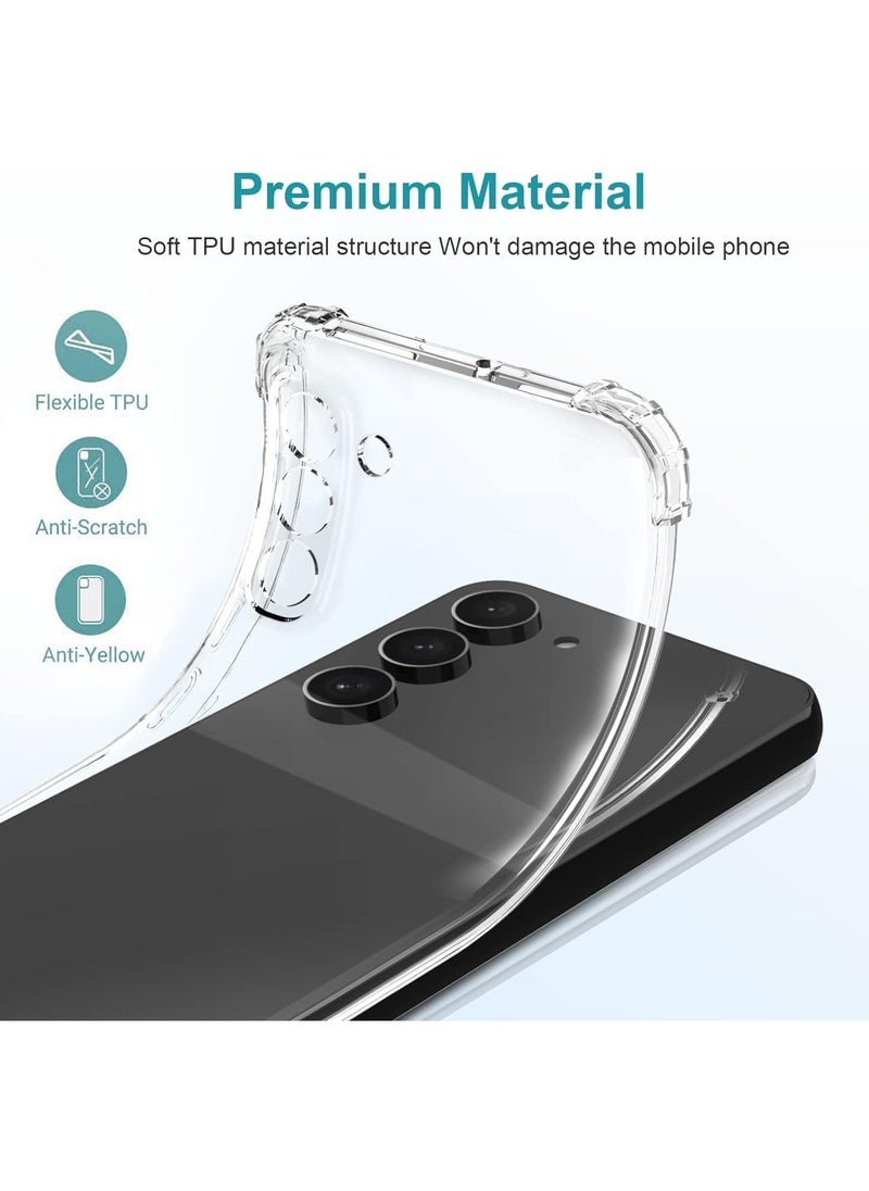 Samsung Galaxy S25 Plus 5G Cover Case soft TPU Transparent  Back Protective Case Shock Absorbent Reinforced Bumper Corners Clear Case for S25 Plus Clear 5G