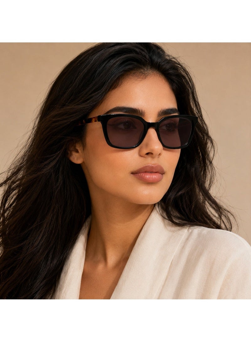 OPULIZE KOI Sunglasses for Women Men,Scratch Resistant Large Rectangular frame with Spring Hinges Tinted lens UV400, Black (Pack of 1) - Image 1