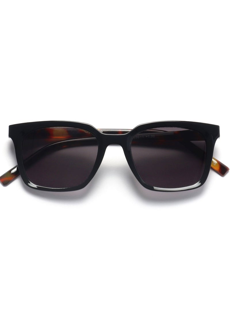 OPULIZE KOI Sunglasses for Women Men,Scratch Resistant Large Rectangular frame with Spring Hinges Tinted lens UV400, Black (Pack of 1) - Image 2