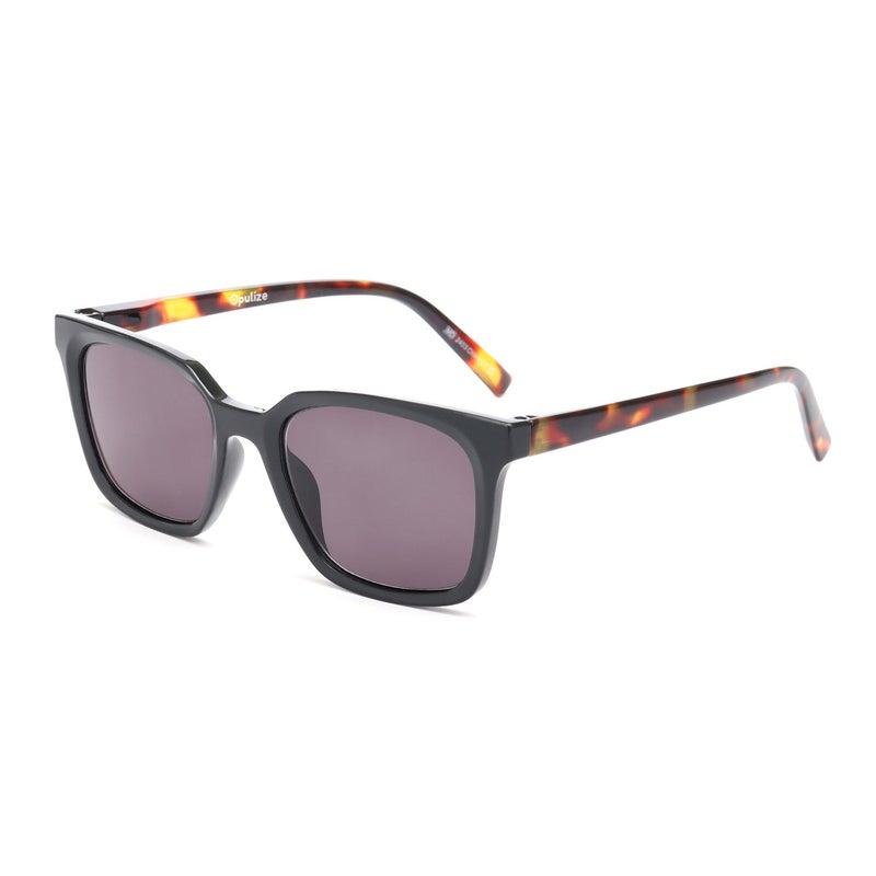 OPULIZE KOI Sunglasses for Women Men,Scratch Resistant Large Rectangular frame with Spring Hinges Tinted lens UV400, Black (Pack of 1) - Image 3