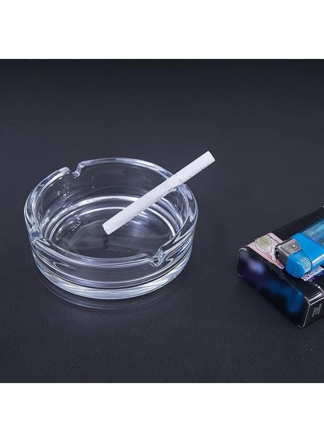 منفضة سجائر زجاجية - حاوية حديثة محمولة لسطح الطاولة، للاستخدام الداخلي والخارجي، للمدخنين - صينية سطح مكتب لتزيين المكتب المنزلي، DC1367، مقاس واحد - Image 1