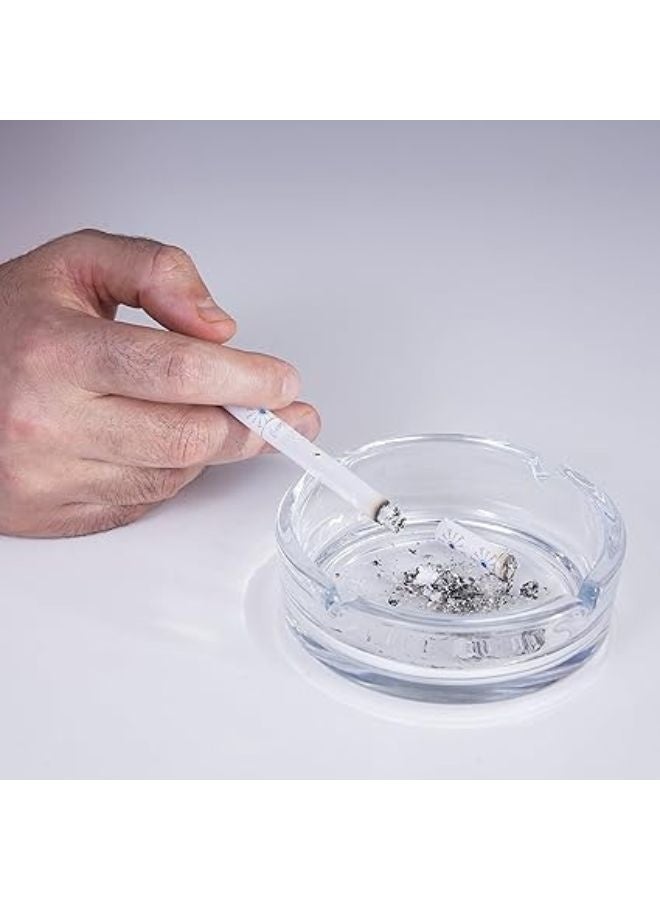 منفضة سجائر زجاجية - حاوية حديثة محمولة لسطح الطاولة، للاستخدام الداخلي والخارجي، للمدخنين - صينية سطح مكتب لتزيين المكتب المنزلي، DC1367، مقاس واحد - Image 2