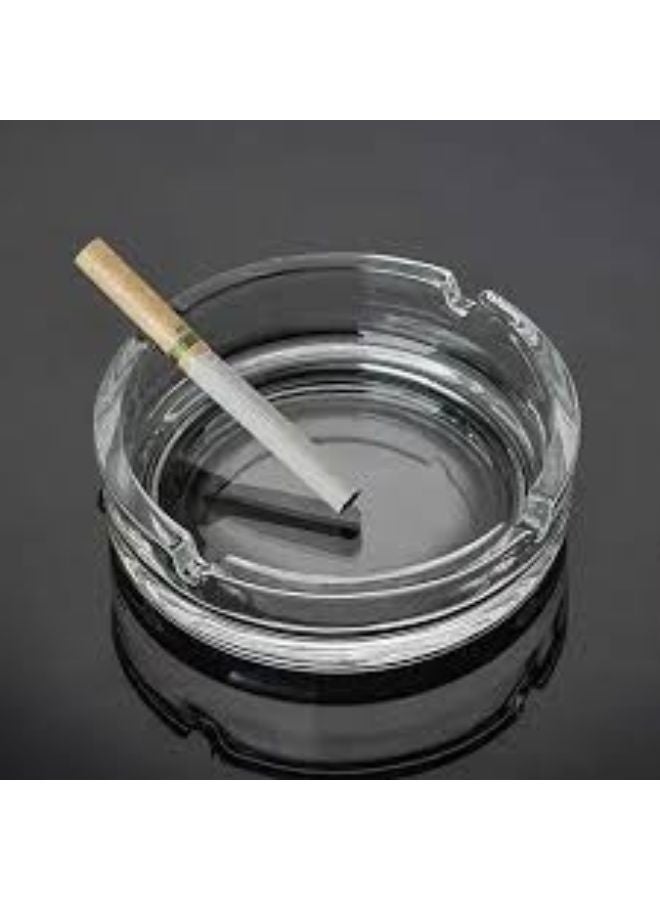 منفضة سجائر زجاجية - حاوية حديثة محمولة لسطح الطاولة، للاستخدام الداخلي والخارجي، للمدخنين - صينية سطح مكتب لتزيين المكتب المنزلي، DC1367، مقاس واحد - Image 3