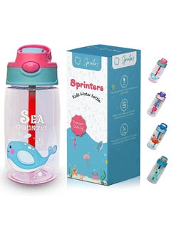 Sprinters Kids Water Bottle 14 OZ BPA-free Water Bottle For Kids With Straw Spill Kids Water Bottle for School, Travel & Picnic Reusable Baby Sipper, Toddler Cup Indoor-Outdoor Child (450 Ml, Pink)  - Image 1