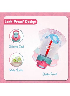 Sprinters Kids Water Bottle 14 OZ BPA-free Water Bottle For Kids With Straw Spill Kids Water Bottle for School, Travel & Picnic Reusable Baby Sipper, Toddler Cup Indoor-Outdoor Child (450 Ml, Pink)  - Image 4