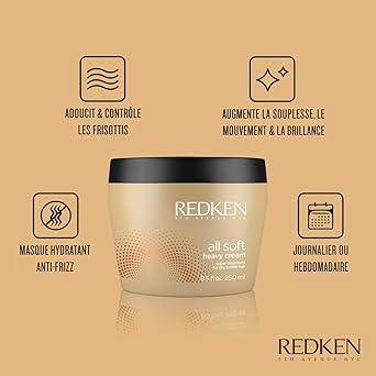REDKEN All Soft Heavy Cream Super Treatment For DryBrittle Hair Moisturizes Softens 250ml - Image 3