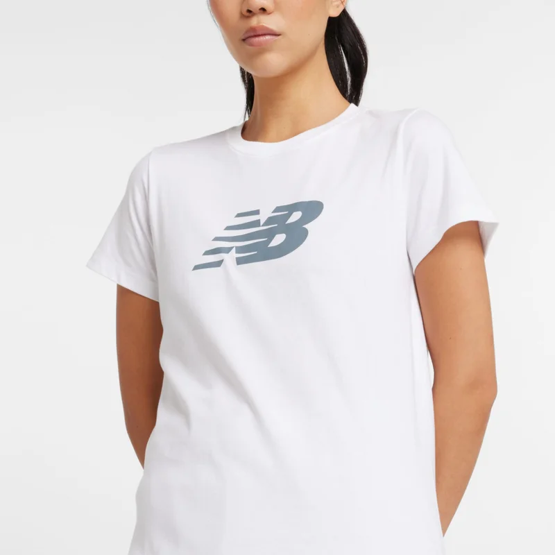 New Balance White Women's Sport Jersey Logo T-Shirt for Women | Best Price UAE