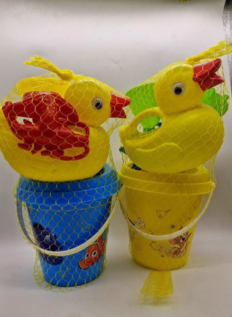 sea bucket disney printed high quality and sea toys for children with a set of beach toys set of 6 pieces multi shapes and colors  - Image 2