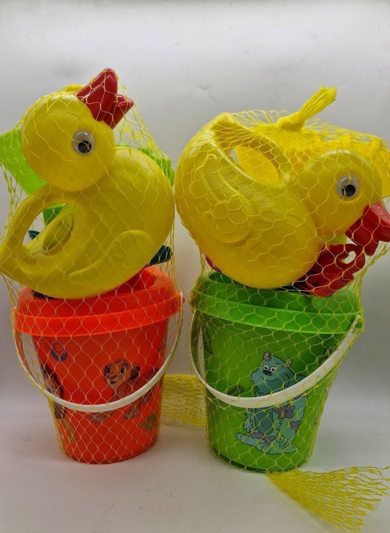 sea bucket disney printed high quality and sea toys for children with a set of beach toys set of 6 pieces multi shapes and colors  - Image 4