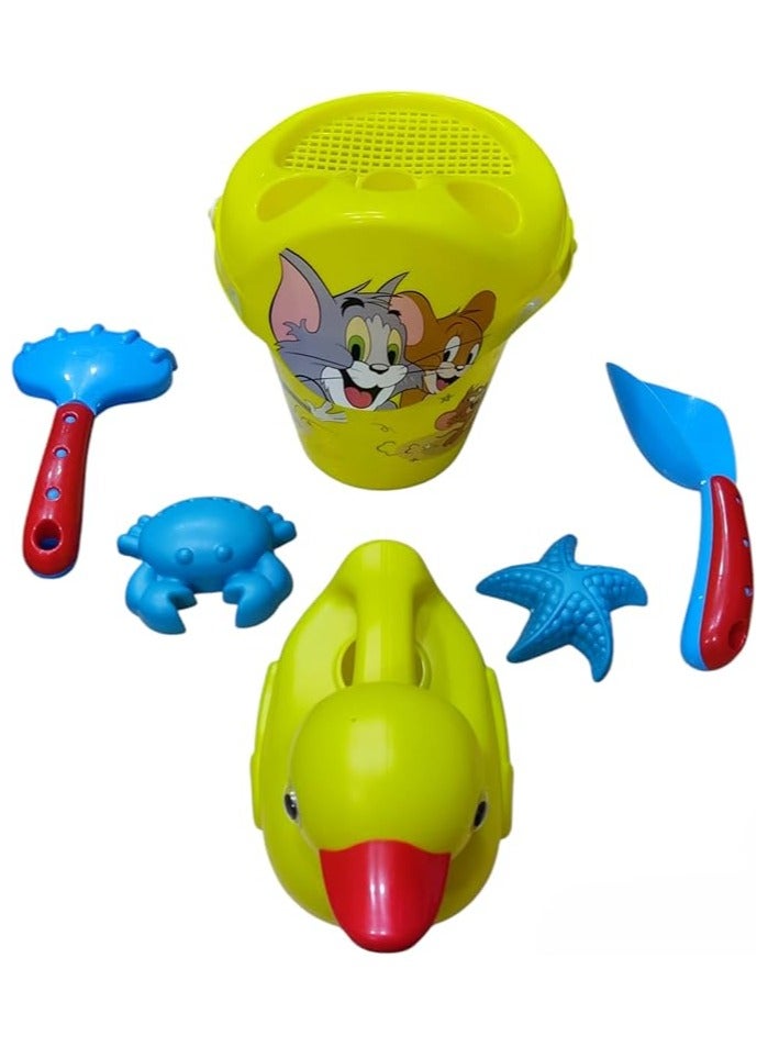 sea bucket disney printed high quality and sea toys for children with a set of beach toys set of 6 pieces multi shapes and colors  - Image 5