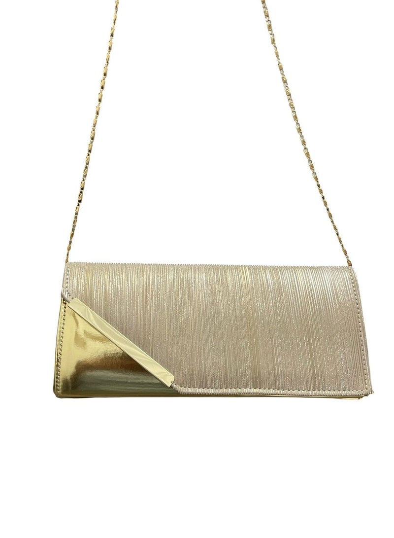 Vbranda Elegant and sleek, this structured evening clutch features VS-43-GOLD - Image 2