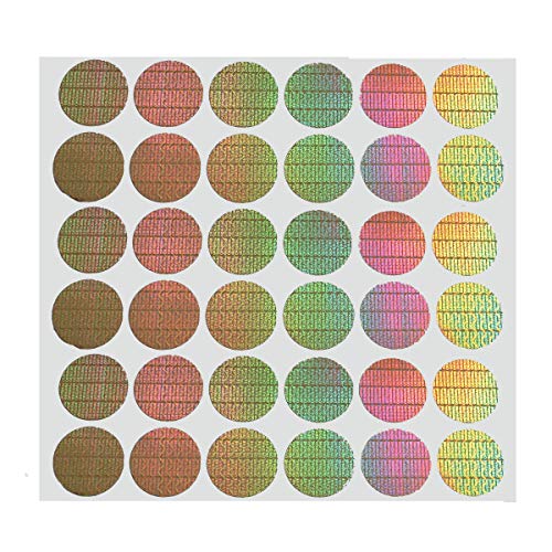 Elysian Laser Hologram Security Stickers 150 Pcs (25mm) Round Golden | Tamper Evident Self Adhesive Labels | One Time Use Seal Stickers for Packaging, Documents & Warranty (5 Sheets) - Image 1