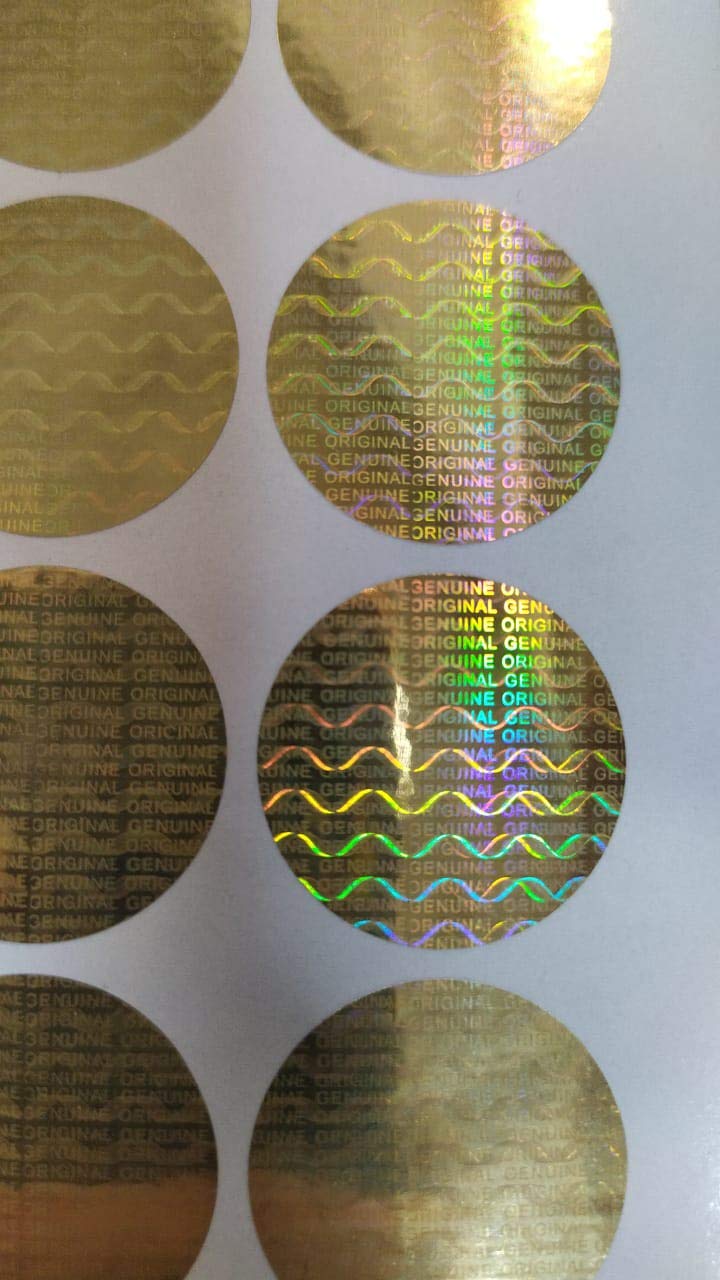 Elysian Laser Hologram Security Stickers 150 Pcs (25mm) Round Golden | Tamper Evident Self Adhesive Labels | One Time Use Seal Stickers for Packaging, Documents & Warranty (5 Sheets) - Image 5