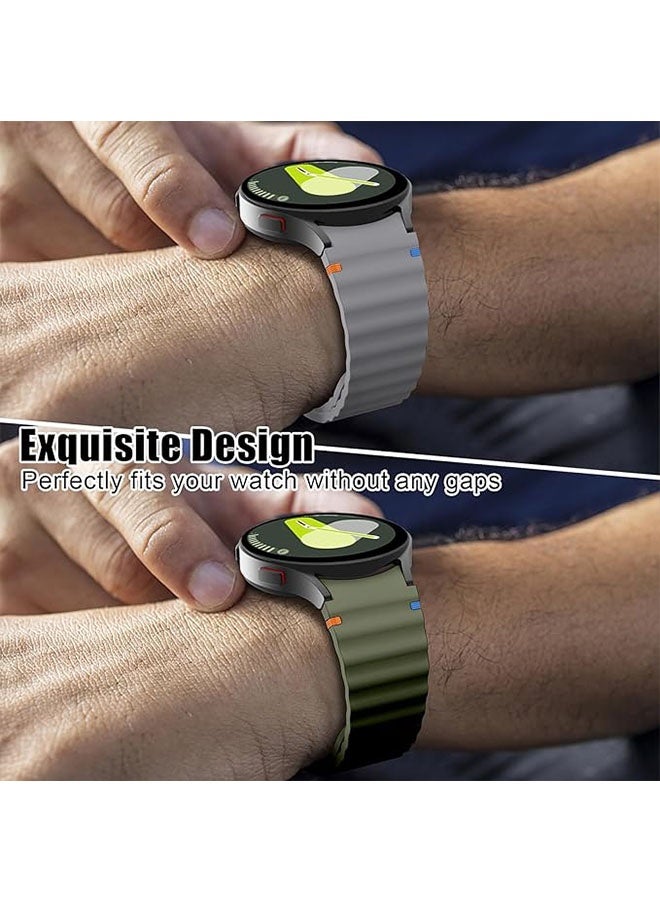 4 Pack Silicone Watch Bands Compatible with Galaxy Watch 7 6 5 4 FE, Quick Release No Gap Watch Band, Classic Models Soft Sport Strap for Men and Women, Black, Grey, Blue, Red - Image 5