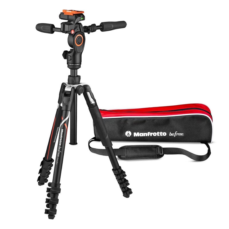 Manfrotto مانفروتو بيفري لايف متقدم حامل ثلاثي الأبعاد من الألمنيوم 4 أقسام للسفر مع رأس سائل ثلاثي الاتجاهات