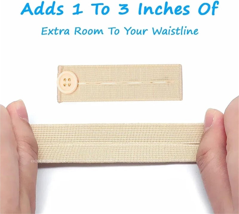 Waistband Extenders 30 Pcs Elastic Pant Extender Belt Unisex Waist Band Tight Trousers Jeans Skirts Maternity Button Hooks Garment DIY Sewing Supplies for Jeans(Natural) - Image 4