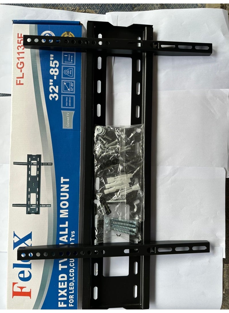 FeleX حامل تلفاز ثابت على الحائط - لشاشات LED/LCD/Plasma المسطحة من 32" إلى 85"، أسود - Image 2