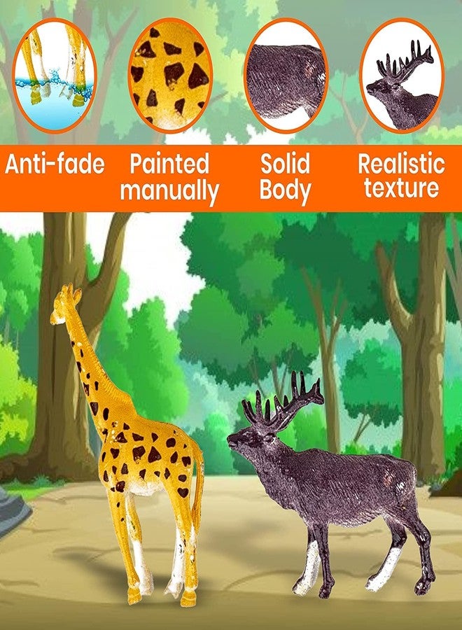Braintastic 6 Pcs Small Size Jungle Wild Animal World Multicolor Forest Animal Set for Kids - Image 4