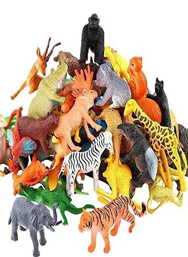 Braintastic 6 Pcs Small Size Jungle Wild Animal World Multicolor Forest Animal Set for Kids - Image 2