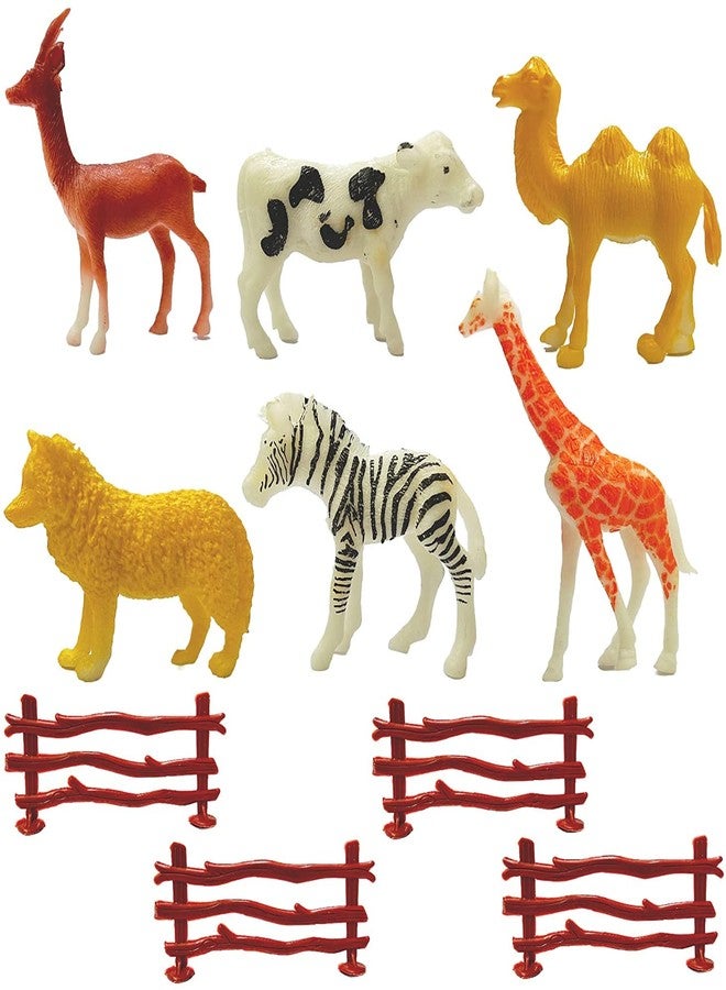 Braintastic 6 Pcs Small Size Jungle Wild Animal World Multicolor Forest Animal Set for Kids - Image 1