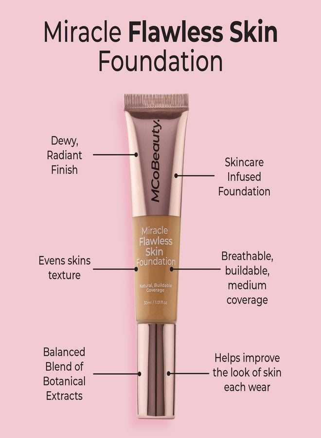 MCoBeauty Miracle Flawless Skin Foundation, 4 Nude Beige, Natural, Buildable Coverage for All-Day Wear, Vegan, Cruelty Free Cosmetics - Image 5