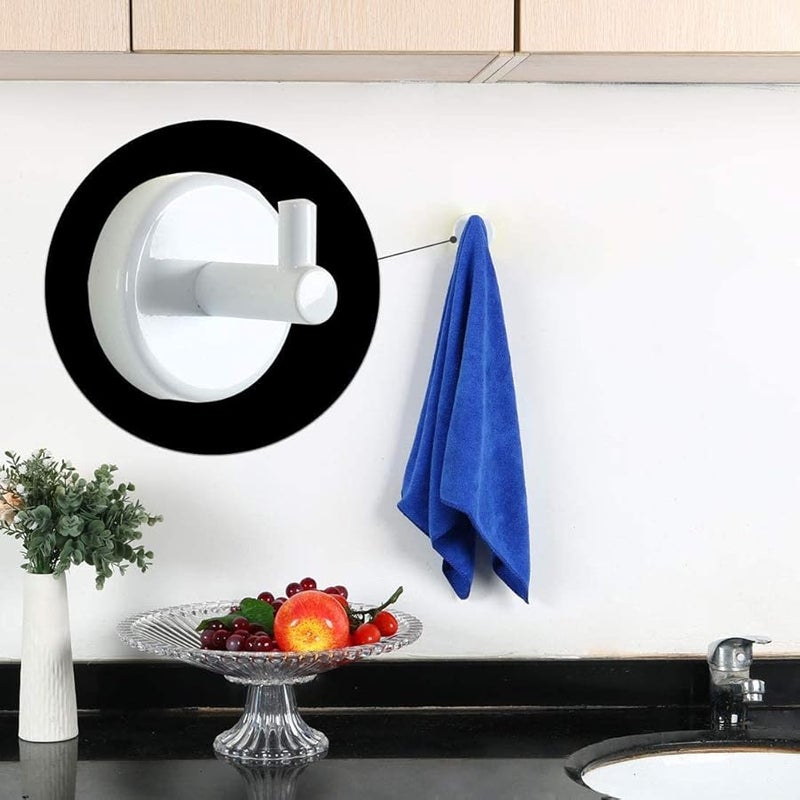 Stainless Steel Wall Mounted Towel Rack Holder Organizer Round White Bathroom Storage - Image 3