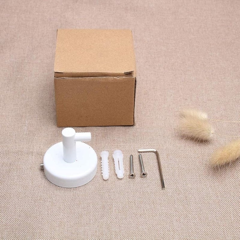 Stainless Steel Wall Mounted Towel Rack Holder Organizer Round White Bathroom Storage - Image 5