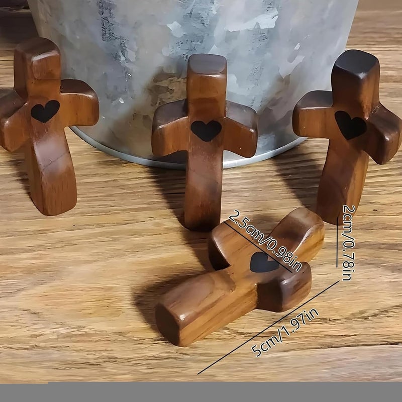1PC Small Cross Figurine Crucifix Comfort Cross Ornaments Pocket Size Handheld Christian Prayer Crosses Stress Relief Encouragement Gift - Image 2