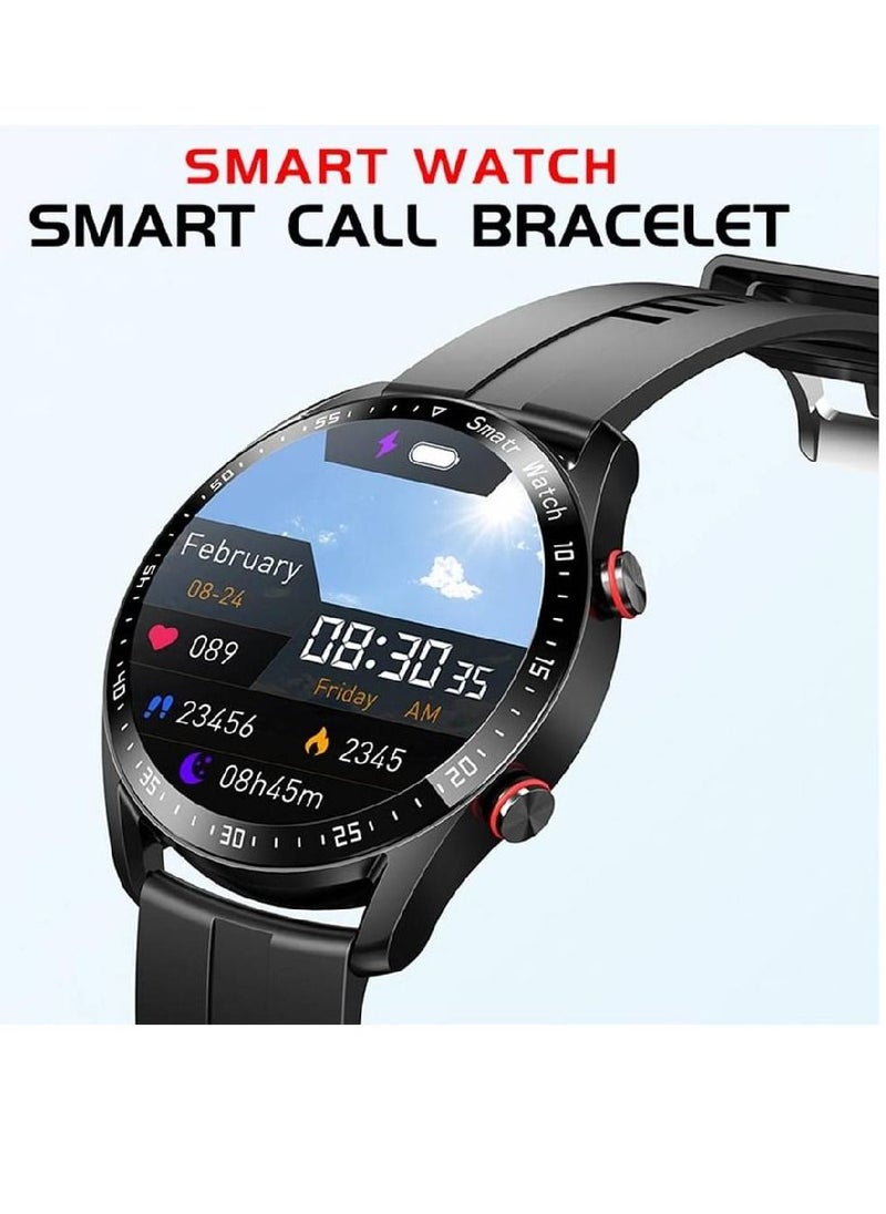 miYou New Bluetooth Call Stainless Steel Men Sports Fitness Tracker IP67 Waterproof Smartwatch For IOS Android - Black  - Image 2