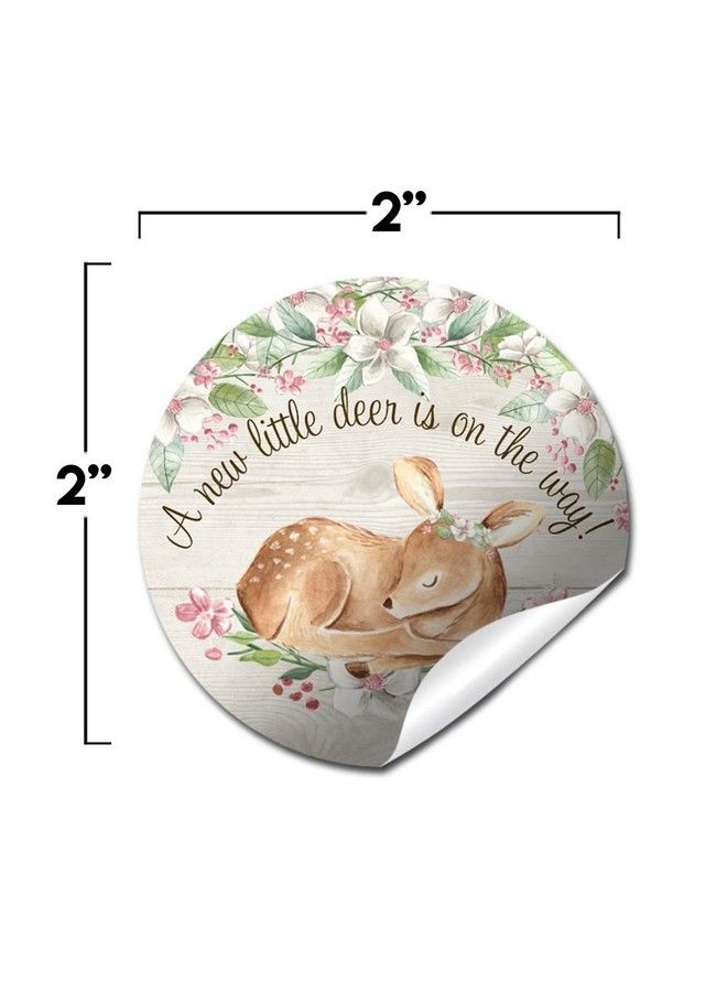 Amanda Creation Little Deer Woodland Themed Baby Sprinkle Baby Shower For Girls Thank You Sticker Labels 40 2" Party Circle Stickers By Amandacreation Great For Party Favors Envelope Seals & Goodie Bags - Image 3