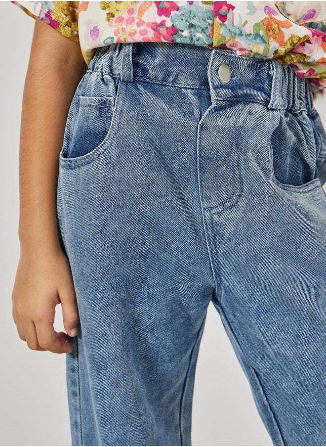Styli - Contrast Hem Detail Straight Leg Jeans - Image 1