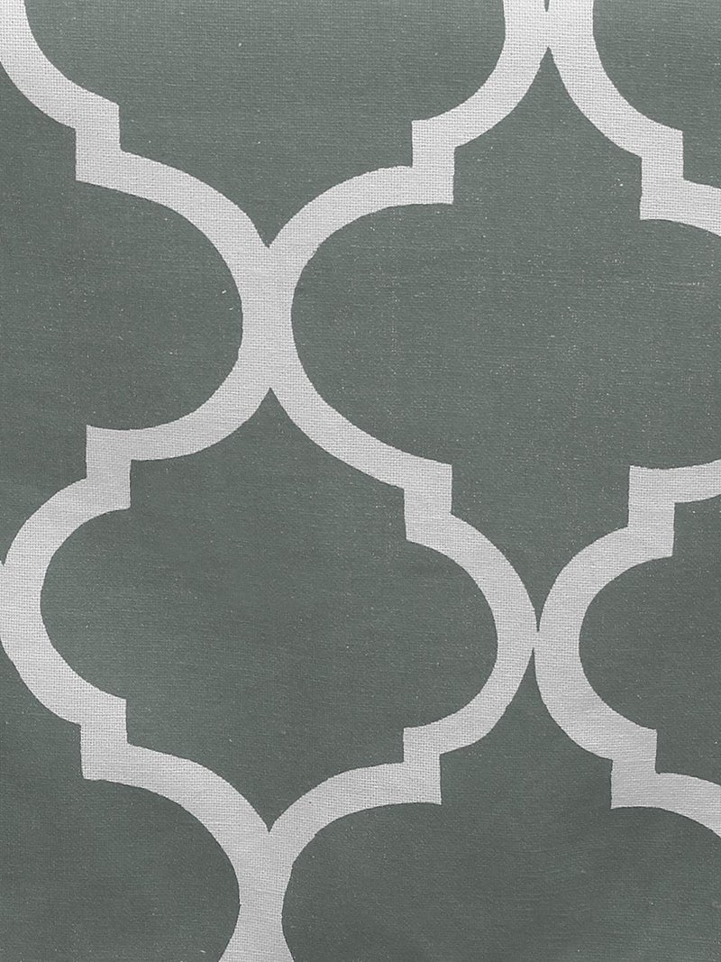 Dekor World Ogee Printed Grey Table Runner with 6 Pcs Place Mat (33x180cm/33x47cm) (Pack of 7 Pcs)-6 Seater Dinning & Center Table - Image 4