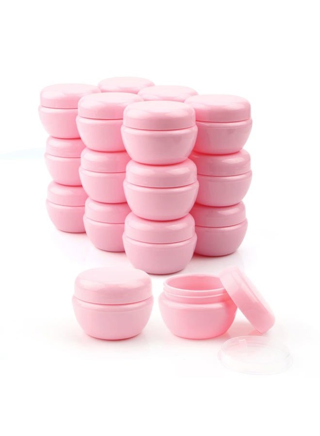 DMuuuDM 20g Little Plastic Jar for Toiletries,Empty Refillable Travel Cosmetic Cream Jars with Lids and Inner Liners for Cosmetic, Salves, Body & Hand Cream, Lotion-Spatulas Included-20 Pack,Pink - Image 1