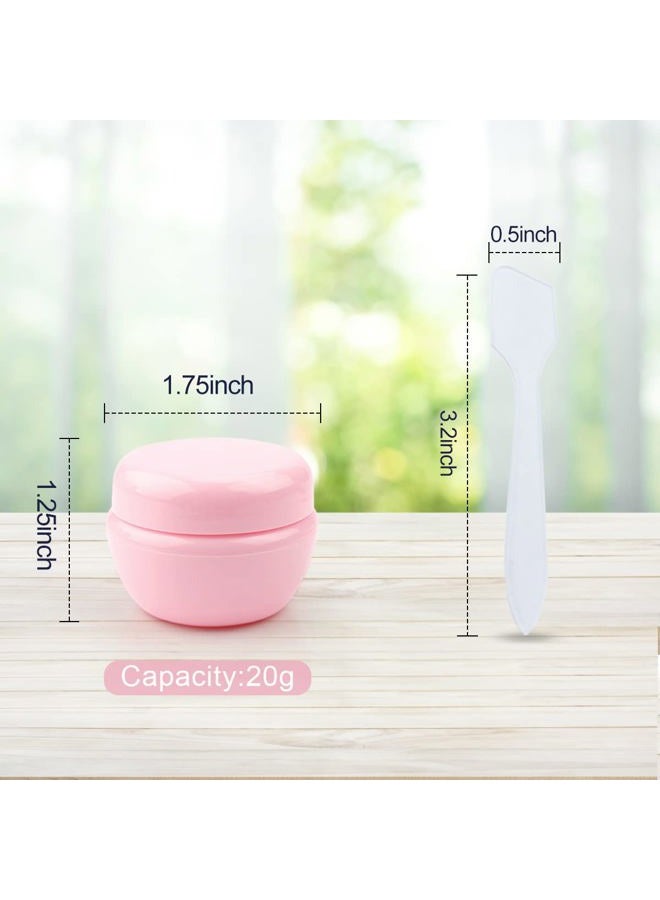 DMuuuDM 20g Little Plastic Jar for Toiletries,Empty Refillable Travel Cosmetic Cream Jars with Lids and Inner Liners for Cosmetic, Salves, Body & Hand Cream, Lotion-Spatulas Included-20 Pack,Pink - Image 2
