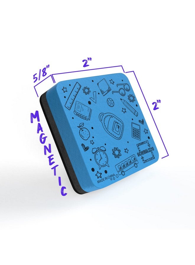 Scribbledo 30 Pack Dry Erase Erasers Assorted Colors Magnetic Whiteboard Erasers For Kids And Students - Smudge Free Small Dry Erase Board Erasers For Classroom Home School And Office - Image 3