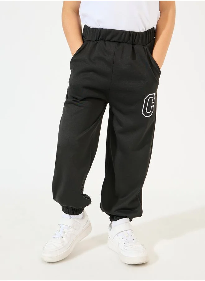 Styli Letter Embroidery Slant Pocket Lightweight Joggers